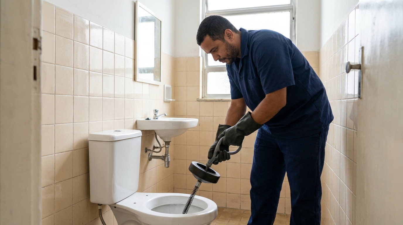 Desentupimento de vaso residencial em Fortaleza‑CE