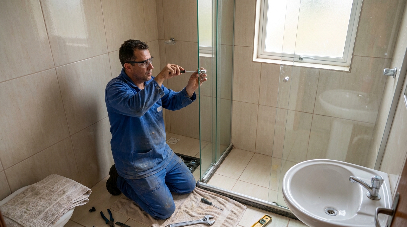 Técnico realizando manutenção de box em Fortaleza‑CE